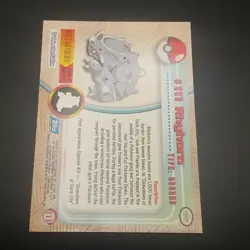 Rhyhorn #111 - Blue LOGO - NON HOLO - SERIES 2 - TOPPS Pokemon CARD - NM/LP - Image 2