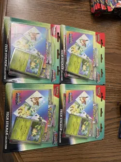 4 Prismatic Evolutions Tech Sticker Collections Pokemon Sealed All Leafeon - Image 2