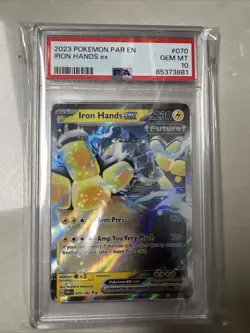 Pokemon TCG Iron Hands EX 070/182 Paradox Rift PSA 10 Gem Mint - Image 1