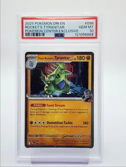 TEAM ROCKET'S TYRANITAR 2025 POKEMON DESTINED RIVALS RARE GEM PSA 10 Q0004 - Image 1
