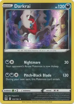 DARKRAI 120/196 LOST ORIGIN POKEMON (HOLO RARE, NM) - Image 1