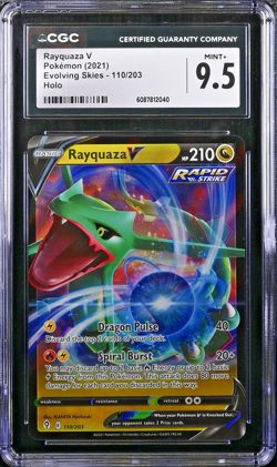 2021 Pokemon Evolving Skies Rayquaza V 110/203 CGC 9.5 Mint+ - Image 2