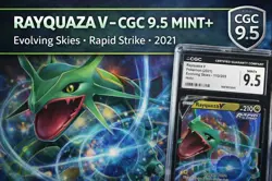 2021 Pokemon Evolving Skies Rayquaza V 110/203 CGC 9.5 Mint+ - Image 5