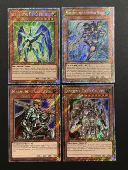 2024 YUGIOH RA03 1ST ED PLATINUM SECRET RARE ELEMENTAL HERO PRISMA NM BONUS SET - Image 1