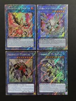 2024 YUGIOH RA03 1ST ED PLATINUM SECRET RARE KNIGHTMARE PHOENIX NM BONUS SET - Image 1