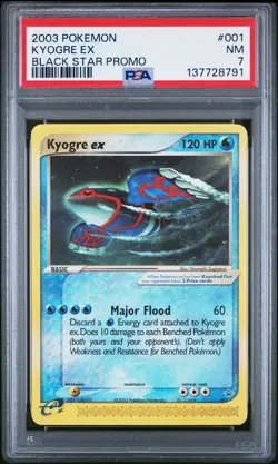 2003 POKEMON BLACK STAR PROMO #001 KYOGRE EX PSA 7 - Image 1
