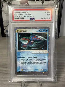 Pokemon Card TCG KYOGRE EX-HOLO #001 Black Star Promo 2003 PSA 7 NM - Image 1