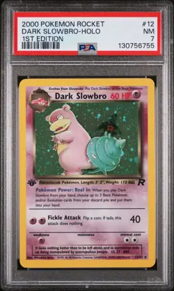 2000 POKEMON ROCKET 1ST EDITION #12 DARK SLOWBRO-HOLO PSA 7 - Image 1