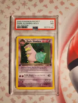 Dark Slowbro PSA 7 1st Edition Holo Team Rocket Pokemon TCG - Image 1