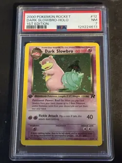 Dark Slowbro Pokemon TCG Team Rocket 1st Edition Holo 12/82 - PSA 7 - Image 1