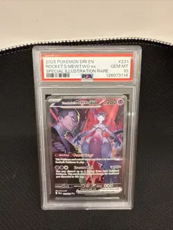 Team Rocket's Mewtwo ex 231/182 Sv10: Destined Rivals Holo Psa 10 Pokemon - Image 4