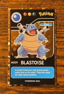 #009 Blastoise Gold Hearts Holo Non-TCG 2024 Pokemon Pokedex Black Edition - Image 1