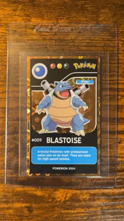 #009 Blastoise Gold Hearts Holo Non-TCG 2024 Pokemon Pokedex Black Edition - Image 3