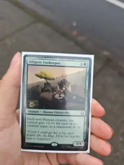 MTG Magic The Gathering Diligent Zookeeper Foil Prerelease Promo NM English - Image 1