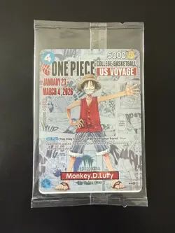 One Piece P-055 Monkey D. Luffy U.S. Voyage College Basketball Promo Card-SEALED - Image 1