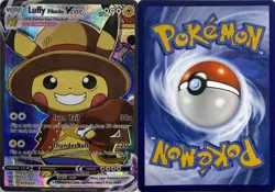 Luffy Pikachu V One Piece Cosplay Pokemon TCG YWGS Custom Fan Art Holo Card - Image 2