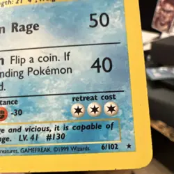 Gyarados 6/102 Pokemon Card Base Set Unlimited Rare Holo - Image 4