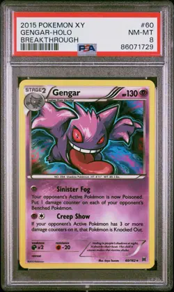 GENGAR HOLO BREAKTHROUGH 2015 POKEMON XY #60/162 PSA 8 - Image 1