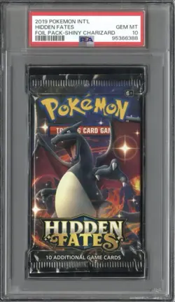 2019 POKEMON INT'L HIDDEN FATES FOIL PACK FOIL PACK SHINY CHARIZARD PSA 10 - Image 1