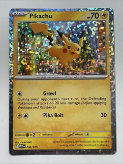Pokemon Tcg Pikachu 006/015 McDonald's 2023 Confetti Holo - Image 1