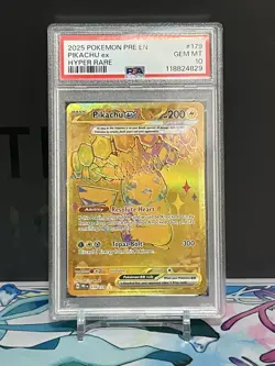 💎 POKEMON PRE EN-PRISMATIC EVOLUTIONS HYPER RARE 179/131 PIKACHU EX PSA 10 - Image 1