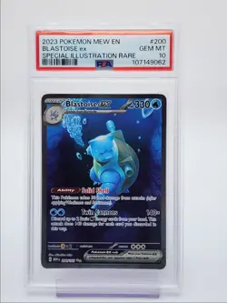 BLASTOISE EX 2023 POKEMON 151 SPECIAL ILLUSTRATION RARE 200/165 PSA 10 Q0004 - Image 1