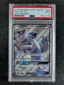 2018 Pokemon LUGIA GX #207/214 Lost Thunder Ultra Rare English PSA 9 - Image 1