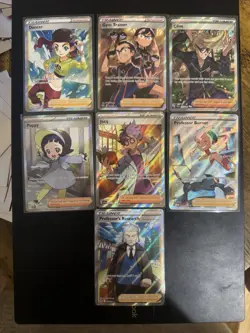 POKEMON FULL ART TRAINER LOT OF 7 NM PALDEAN FATES, OBSIDIAN FLAMES - Image 1