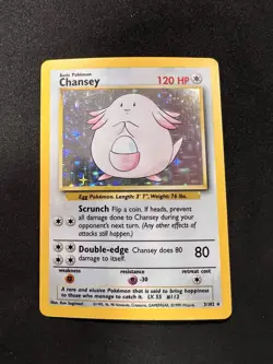 Chansey 3/102 Holo Rare - Pokemon Base Set - Vintage WOTC MP - Image 1