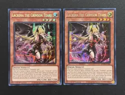 2025 YUGIOH MP25 1ST ED SECRET RARE LACRIMA THE CRIMSON TEARS X2 NM SET - Image 1