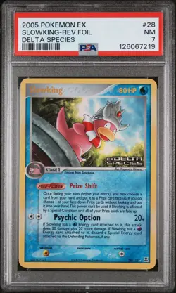 PSA 7 Slowking 28/113 EX Delta Species 2005 Reverse Holo Rare Pokemon Card TCG - Image 1