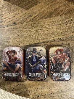One Piece TCG Tin Pack Set Vol. 2 Lot of 3-New/Factory Sealed - Image 1