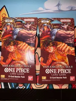 One Piece TCG PARAMOUNT WAR English (OP-02) Sleeved Booster Pack 2 LOT - Image 1