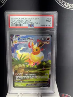 Pokemon TCG Flareon VMAX SWSH180 Sword & Shield Promo Card Mint PSA 9! - Image 1