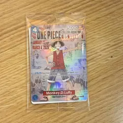 Bandai One Piece Card Game Monkey.D.Luffy US Voyage Promo Holo P-055 - Image 1