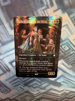 MTG Borderless Mana Foil Lathril, Blade of the Elves NM Unplayed Foundations - Image 4