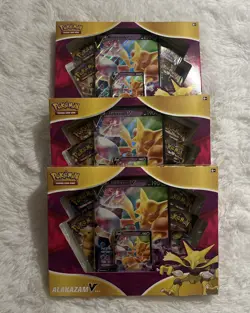 Pokemon TCG: Alakazam V Box New And Factory Sealed 4 Booster Packs 3 BOXES 820650807480 - Image 1