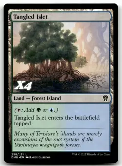 Tangled Islet #258 MTG Dominaria United NM X4 - Image 1
