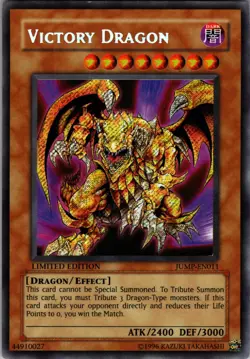 Vintage Yugioh Victory Dragon JUMP EN011 Limited Edition Holo Rare Dragon Card - Image 1