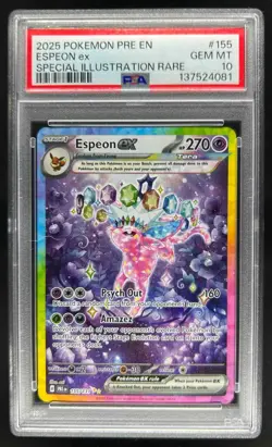 2025 Pokemon Prismatic Evolutions Espeon ex #155/131 PSA 10 - Image 1