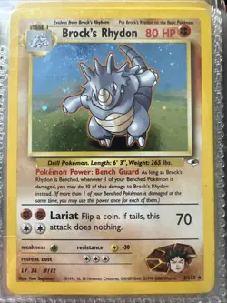 Pokemon TCG Brock's Rhydon Gym Heroes 2/132 Holo Unlimited Rare - Image 1