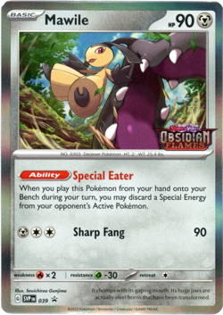 Mawile Prerelease Black Star Promo EN 039 Obsidian Flames Stamped Pokemon TCG - Image 1