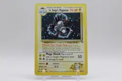 Pokemon TCG Gym Heroes Lt. Surge's Magneton with SWIRL Holo Rare 8/132 DMG - Image 1