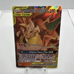 Pokemon Charizard & Braixen GX 22/236 Sm-Cosmic Eclipse Holo Ultra Rare TAG TEAM - Image 1
