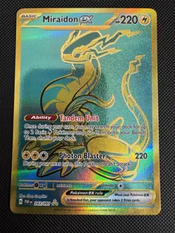 💥 Pokemon Miraidon ex Scarlet & Violet: Paldean Fates 243/091 Hyper Rare Holo - Image 1