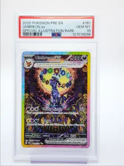 UMBREON EX 2025 POKEMON PRISMATIC SPECIAL ILLUSTRATION RARE GEM PSA 10 Q0004 - Image 1