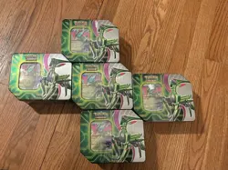 Pokemon TCG Paradox Clash Tin Iron Leaves EX Lot Of 5. Brand New Factory Seal - Image 1
