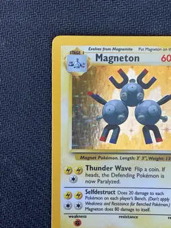 Magneton Base Set Holo Rare 9/102 Pokemon Card 1999 LP MP - Image 3