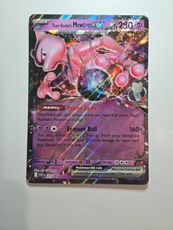 Team Rocket's Mewtwo ex Jumbo SVP 205 Destined Rivals Pokemon Promo Near Mint - Image 1