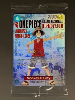 One Piece Monkey D. Luffy US Voyage College Basketball Promo Card UH PRESALE - Image 1